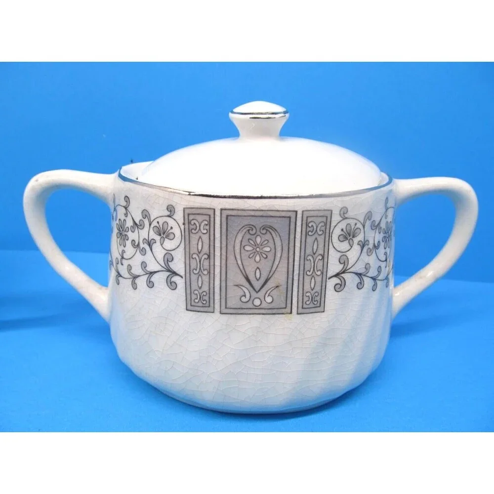 Enoch Wedgwood Manchester Covered Sugar Dish and Creamer